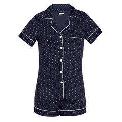 Little K Bamboo Shorties Navy Blue Polka Dots | The Nest Attachment Parenting Hub
