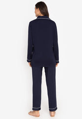 Little K Bamboo Women’s Long Sleeves Pajama Set Navy Blue | The Nest Attachment Parenting Hub