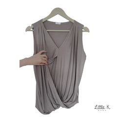 Little K Kate Nursing Blouse Stone Grey | The Nest Attachment Parenting Hub