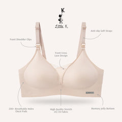 Little K Mesh T-Shirt Nursing Bra - Nude | The Nest Attachment Parenting Hub
