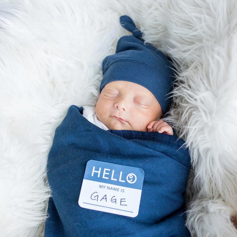 Lulujo Hello World Hat & Swaddle Set | The Nest Attachment Parenting Hub