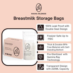 Mama Blends Breastmilk Storage Bags 220ml | The Nest Attachment Parenting Hub