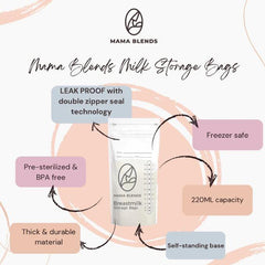 Mama Blends Breastmilk Storage Bags 220ml | The Nest Attachment Parenting Hub