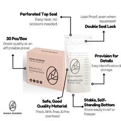 Mama Blends Breastmilk Storage Bags 220ml | The Nest Attachment Parenting Hub