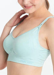 Mamaway Ultralight Antibacterial Seamless Nursing Bra Blue 190882B | The Nest Attachment Parenting Hub