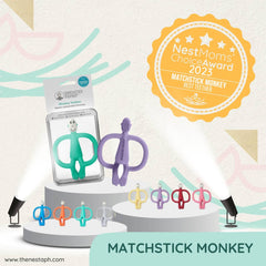 Matchstick Monkey Teething Toy - Blue (New Version) | The Nest Attachment Parenting Hub