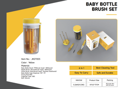 Jovikids 6-in-1 Portable Baby Bottle Brush Set