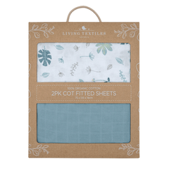 Living Textiles Organic Muslin 2-pack Cot Fitted Sheets