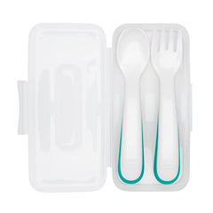 Oxo Tot On-the-Go Plastic Fork and Spoon Set with Travel Case