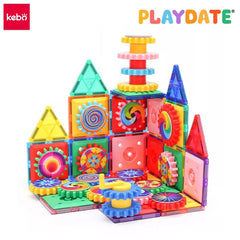 Playdate Kebo Gears Magnetic Tiles | The Nest Attachment Parenting Hub