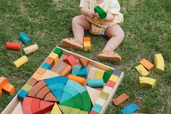 Qtoys Jumbo Natural Rainbow Blocks (86pcs) 480 | The Nest Attachment Parenting Hub