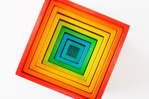 QToys Rainbow Nesting Boxes 267 | The Nest Attachment Parenting Hub