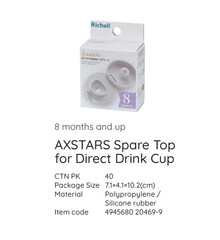 Richell Spare Top for Axstars Series Direct Drink Cups | The Nest Attachment Parenting Hub