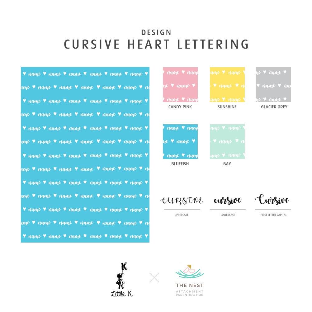 Little K Custom Baby Blanket Fleece - Heart Lettering | The Nest Attachment Parenting Hub