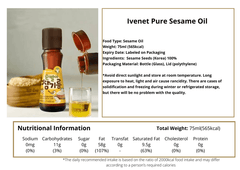 Ivenet Pure Sesame Oil 10m+ | The Nest Attachment Parenting Hub