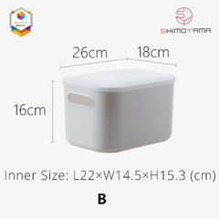 Shimoyama Small Gray Handled Storage Box with Lid- Size B | The Nest Attachment Parenting Hub