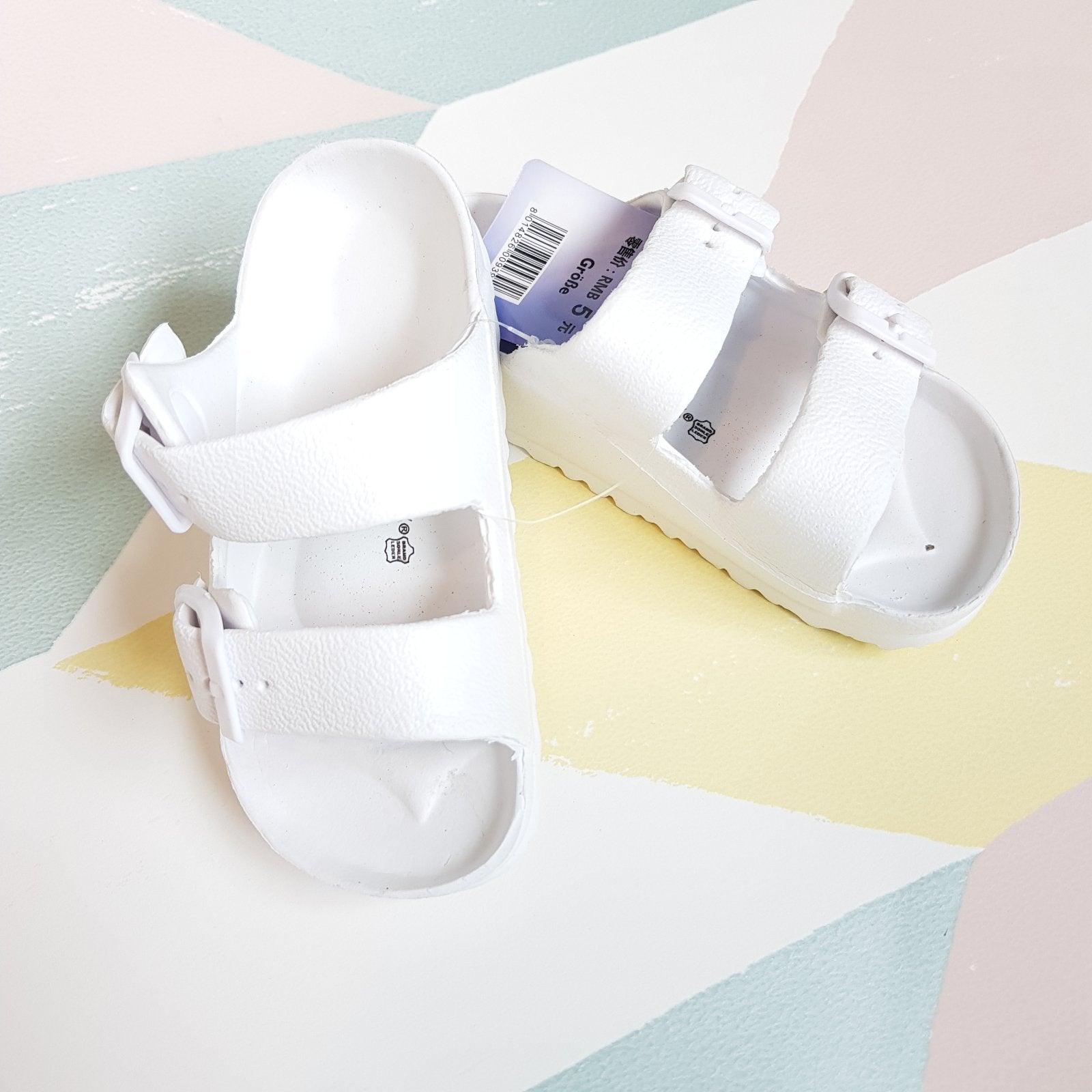Slip-on Adjustable & Lightweight Slippers - White | The Nest Attachment Parenting Hub