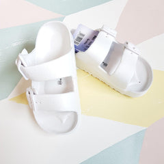 Slip-on Adjustable & Lightweight Slippers - White | The Nest Attachment Parenting Hub