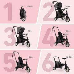 SmarTrike STR3 Journey 6 in 1 Folding Trike Grey | The Nest Attachment Parenting Hub