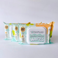 Two Little Ducks Biodegradable Baby Water Wipes Travel Pack - 20 counts/pulls | The Nest Attachment Parenting Hub