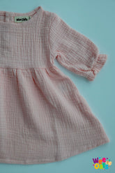 Wee Oats Gummy 100% Organic Cotton Muslin Cuffed Long-Sleeve Dress | The Nest Attachment Parenting Hub