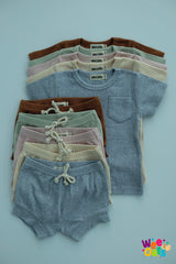 Wee Oats Waffles Organic Cotton Shirt & Shorts Set | The Nest Attachment Parenting Hub