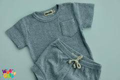 Wee Oats Waffles Organic Cotton Shirt & Shorts Set | The Nest Attachment Parenting Hub