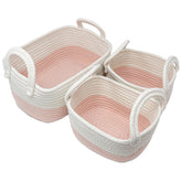 Living Textiles 3pc Cotton Nursery Storage - Pink | The Nest Attachment Parenting Hub