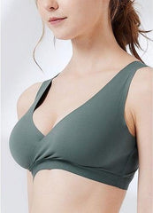 Mamaway Ultra Silky Crossover Sleeping & Nursing Bra (Green) 210825 | The Nest Attachment Parenting Hub