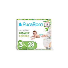PureBorn Size 3 - Medium Tape Bamboo Diapers (5-8kg) | The Nest Attachment Parenting Hub