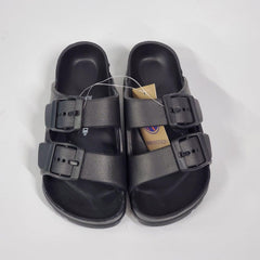Slip-on Adjustable & Lightweight Slippers - Black | The Nest Attachment Parenting Hub