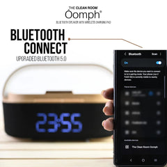 The Clean Room Oomph Bluetooth Speaker With Wireless Charging Pad | The Nest Attachment Parenting Hub