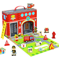 Tooky Toys Fire Station Story Box | The Nest Attachment Parenting Hub