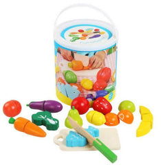 Toy Tinkr Wooden Fruits & Vegetable Cutting Set | The Nest Attachment Parenting Hub