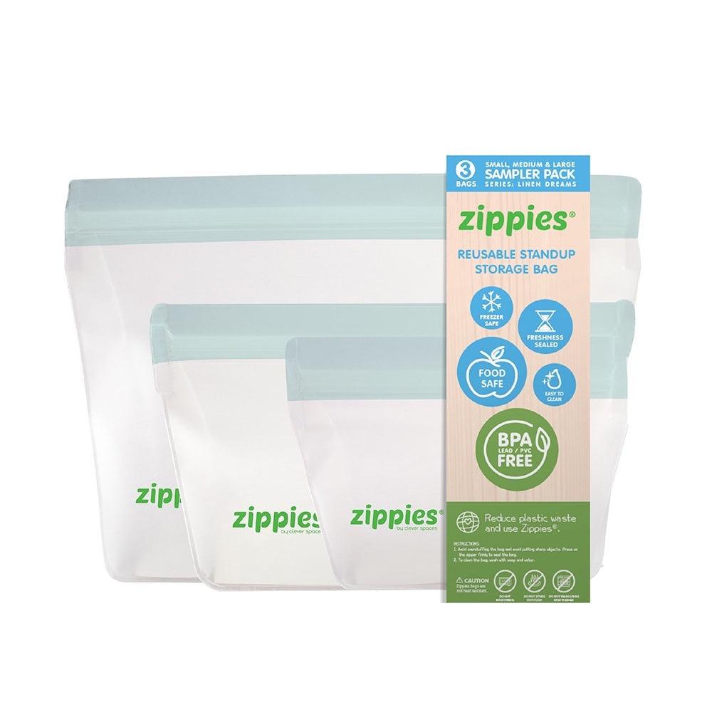 Zippies Color Reusable Bags Linen Dreams Sampler Pack | The Nest Attachment Parenting Hub