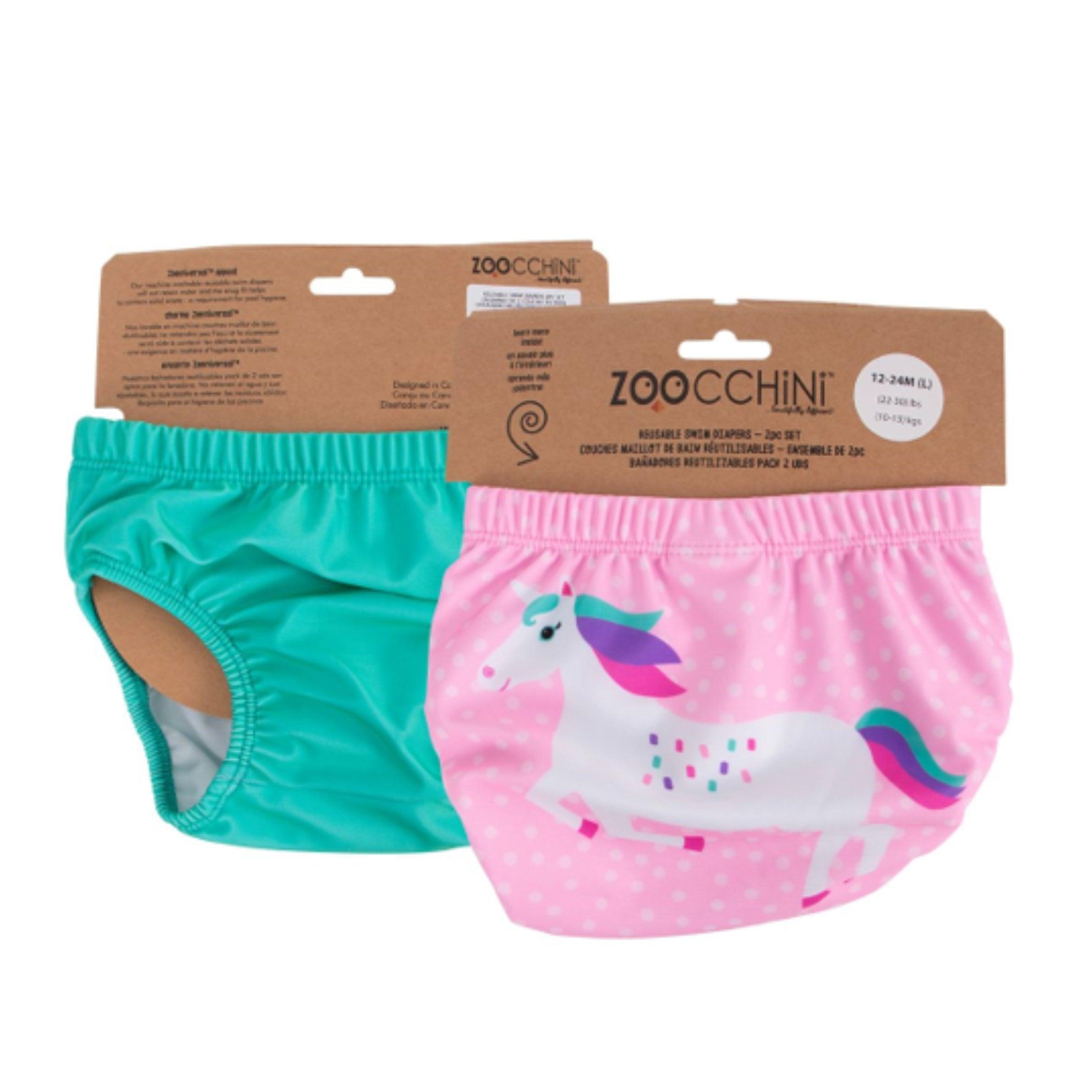 Zoocchini UPF50 Swim Diaper Set of 2 (Baby/Toddler) - Una the Unicorn | The Nest Attachment Parenting Hub