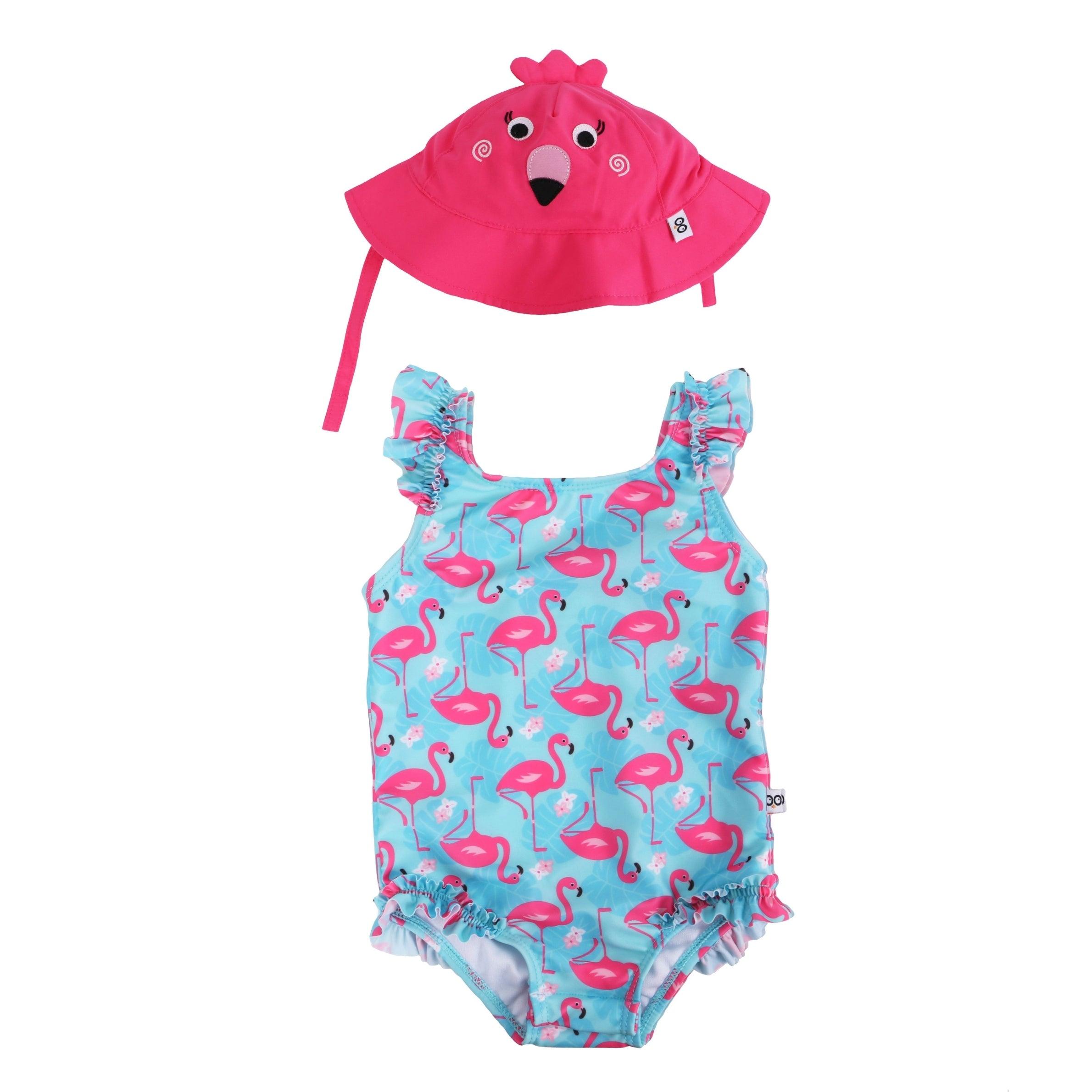 Zoocchini Baby Girl UPF50 Snap Swimsuit & Sunhat Set | The Nest Attachment Parenting Hub