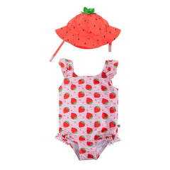 Zoocchini Baby Girl UPF50 Snap Swimsuit & Sunhat Set | The Nest Attachment Parenting Hub