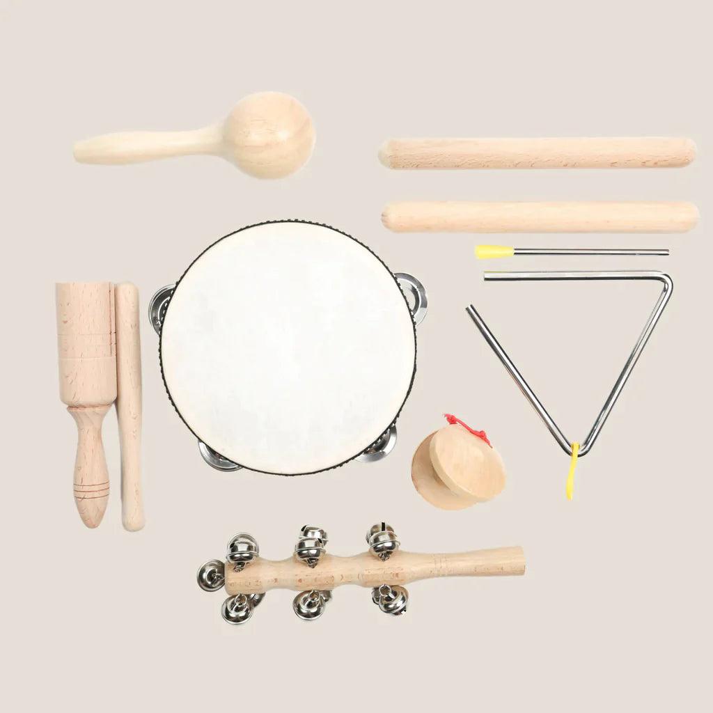 7 in 1 Wooden Percussion Instrument Set | The Nest Attachment Parenting Hub