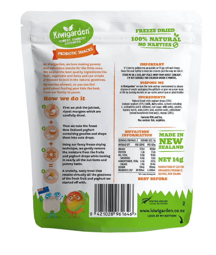 Kiwigarden Greek Style Yoghurt Drops & Mango Bites 14g | The Nest Attachment Parenting Hub