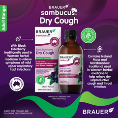 Brauer Sambucus Black Elderberry Dry Cough 200ml