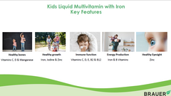 Brauer Kids Liquid Multivitamin with Iron 200ml