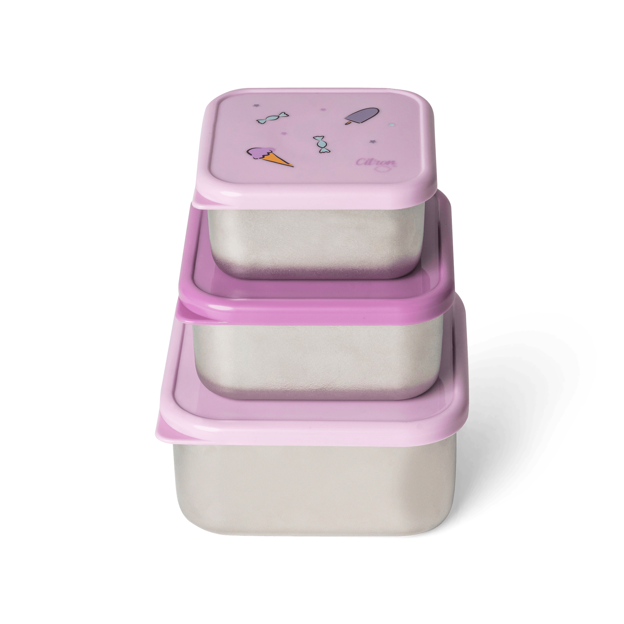 Citron Stackable Stainless steel Lunchbox Set of 3 | The Nest Attachment Parenting Hub