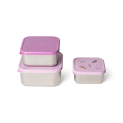 Citron Stackable Stainless steel Lunchbox Set of 3 | The Nest Attachment Parenting Hub