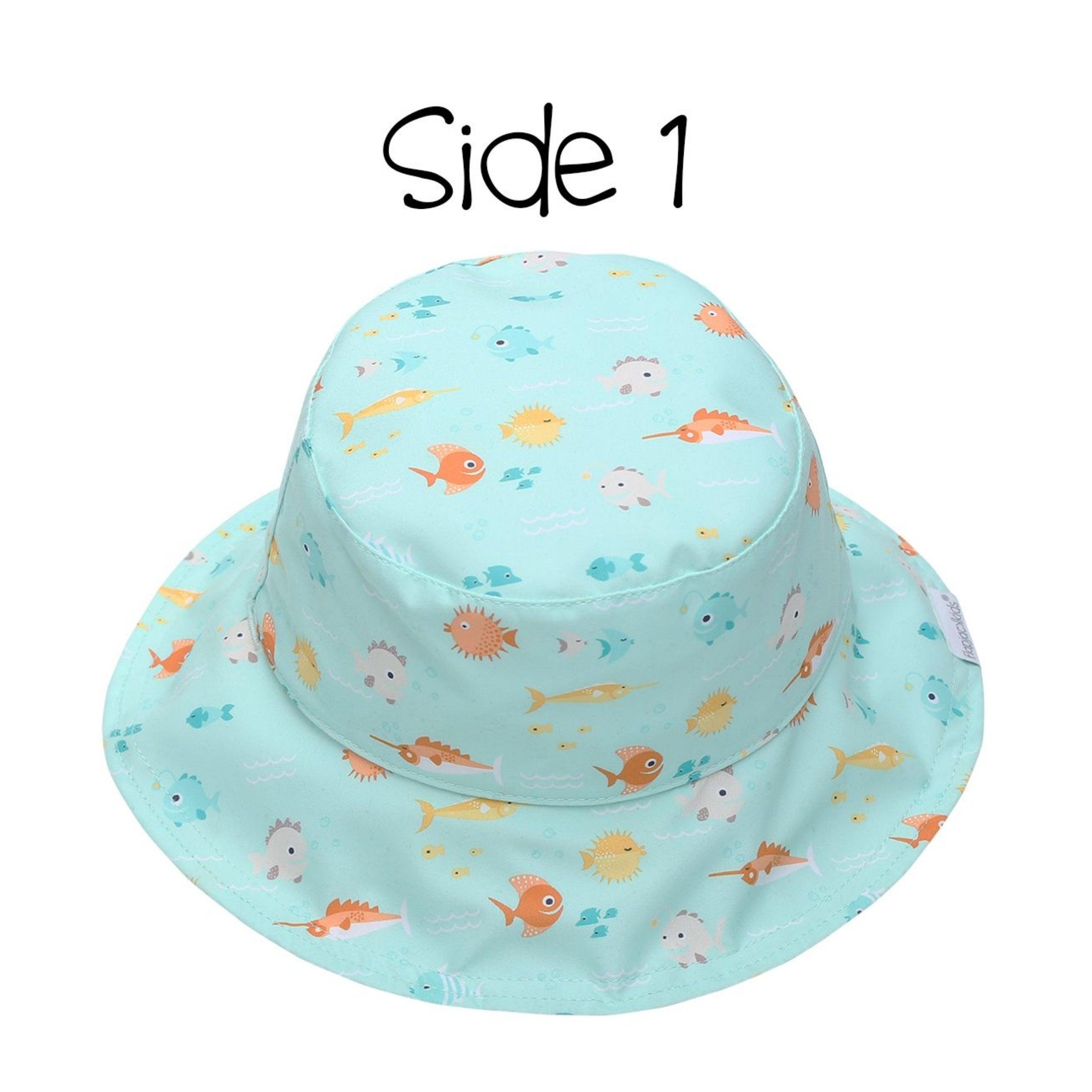 FlapJackKids UPF50 Reversible Sun Hat- Fish / Jellyfish | The Nest Attachment Parenting Hub