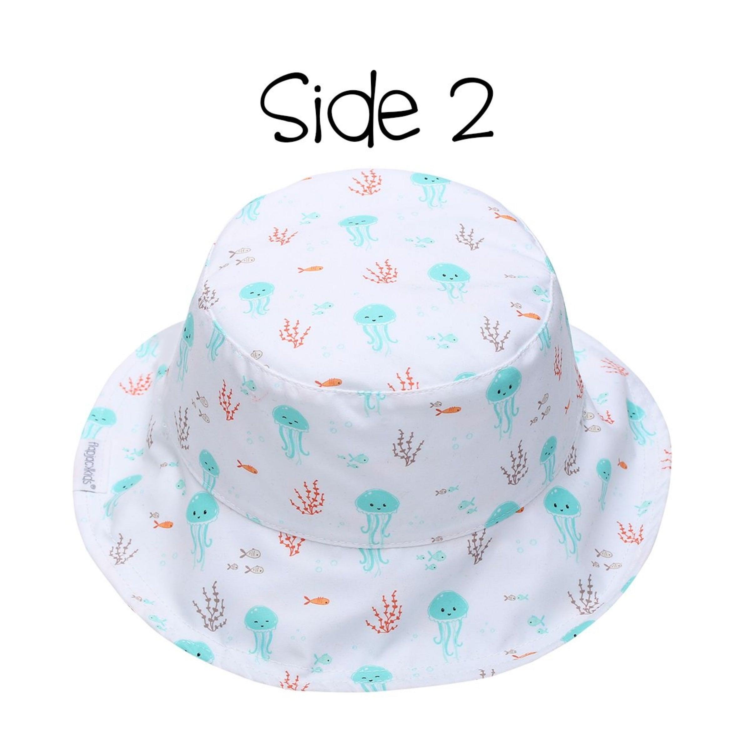 FlapJackKids UPF50 Reversible Sun Hat- Fish / Jellyfish | The Nest Attachment Parenting Hub