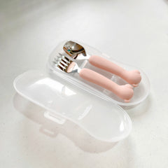 TGM Stainless Toddler Spoon & Fork Set with Silicone Handle