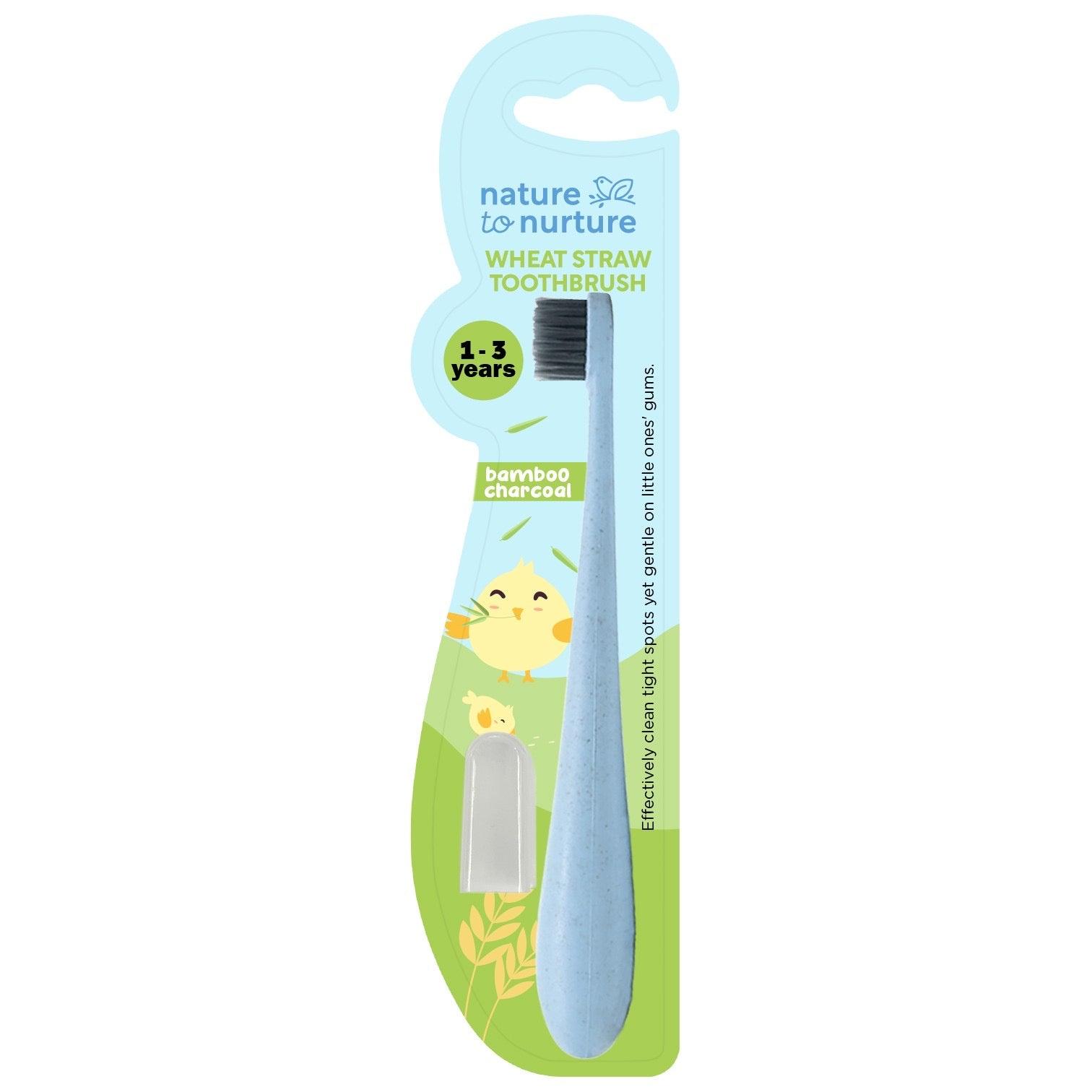 Nature to Nurture Wheat Straw Bamboo Charcoal Toothbrush With Cover 1 To 3 Yrs Old | The Nest Attachment Parenting Hub