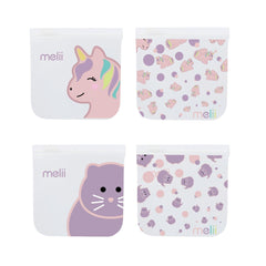 Melii EVA Reusable Snack Bags 4s | The Nest Attachment Parenting Hub