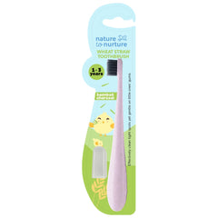 Nature to Nurture Wheat Straw Bamboo Charcoal Toothbrush With Cover 1 To 3 Yrs Old